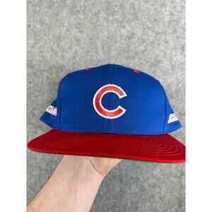 Vintage 90s Chicago Cubs Snapback Baseball Cap Hat Embroidered C MLB OS Script